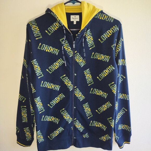 Pepe Jeans London Full Zip Hoodie Call Out  Youth Size Large 16 - Picture 2 of 10
